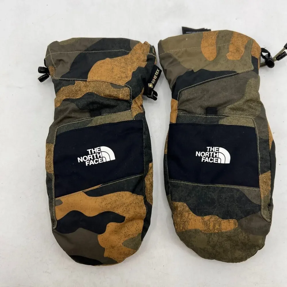 The North Face Mittens Youth L Large Montana Ski Goretex Camo Waterproof Snow